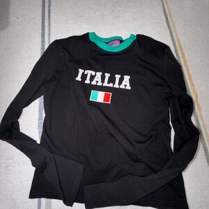 Edikted Black Italia Long Sleeve Shirt
